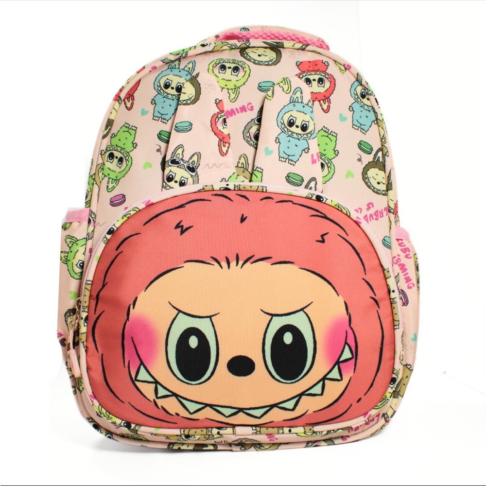Kids Pink Character Backpack - Cute Cartoon Monster Design